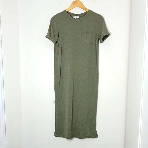 Jessica Simpson Women Green Front Pocket Relaxed Fit Casual T-Shirt Dress Size S - Picture 1 of 10